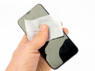 wipe clean smartphone screen wet cleaning cloth