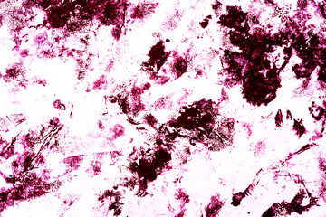 Pink blots and spots on a white background.
