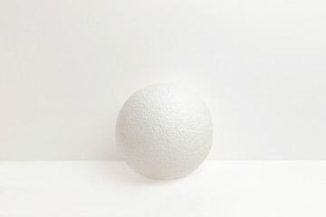 White styrofoam  ball on white background
