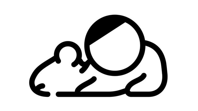 mouse for test medicaments black icon animation