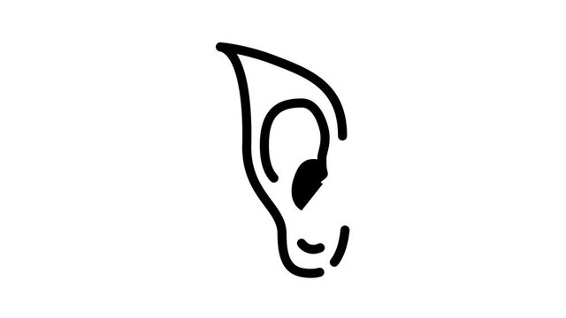elf ears black icon animation