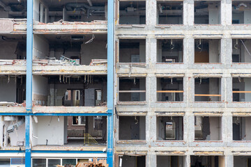 Demolition old hospital building in Dutch city Zwolle
