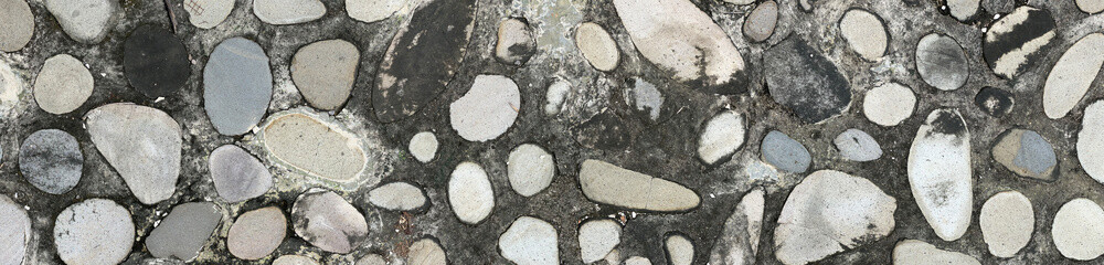 rough wall texture background collection. grey arranged stone surface in panorama. 3d textured background for interior, decoration, wallpaper, etc.             