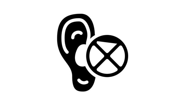 deafness disease glyph icon animation