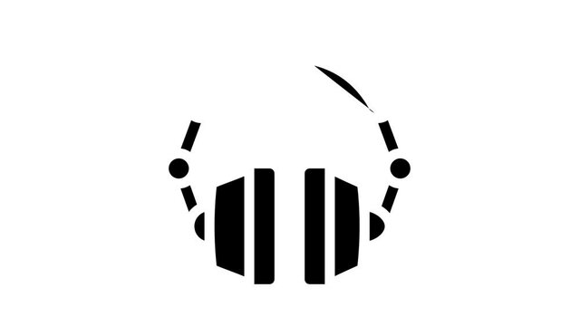 earphones device glyph icon animation