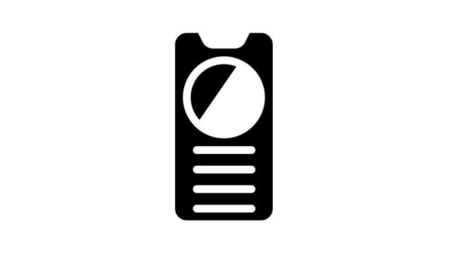 phone with sos button glyph icon animation