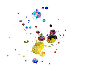 Fototapeta premium abstract watercolor background with splashes, isolated design element