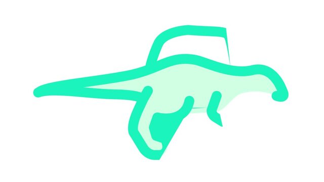 spinosaurus dinosaur color icon animation