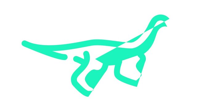 gallimimus dinosaur color icon animation