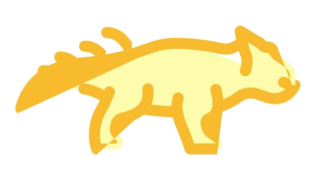 leptoceratops dinosaur color icon animation