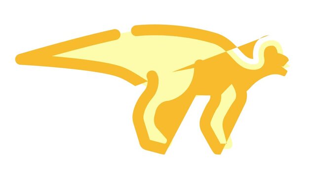 lambeosaurus dinosaur color icon animation