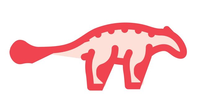 ankylosaurus dinosaur color icon animation