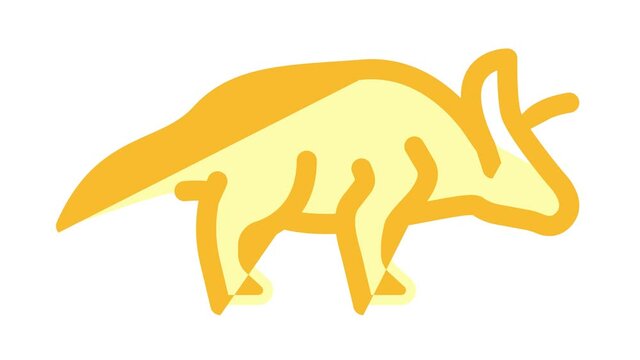 arrhinoceratops dinosaur color icon animation
