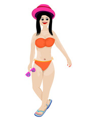 isolated lovely young woman on white background vector design