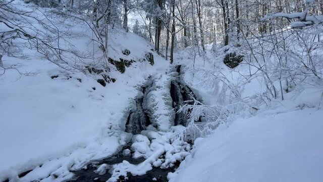 Video Spitterfall im Winter im Th&uuml;ringer Wald