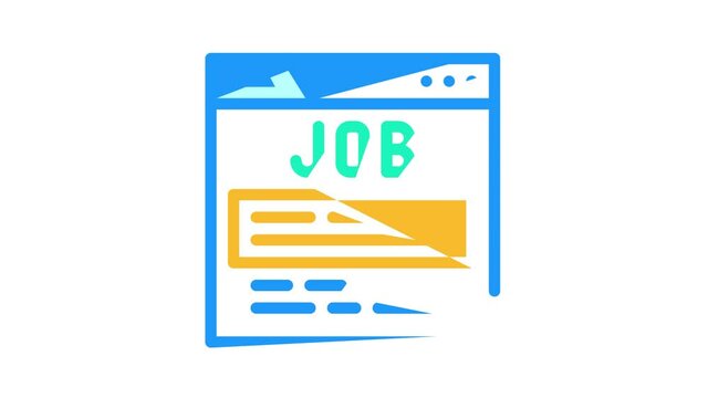 job search web site color icon animation