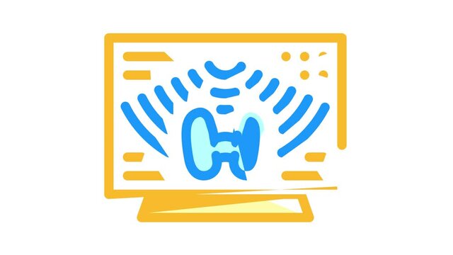 thyroid gland diagnostic color icon animation