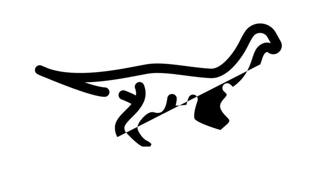 gallimimus dinosaur black icon animation