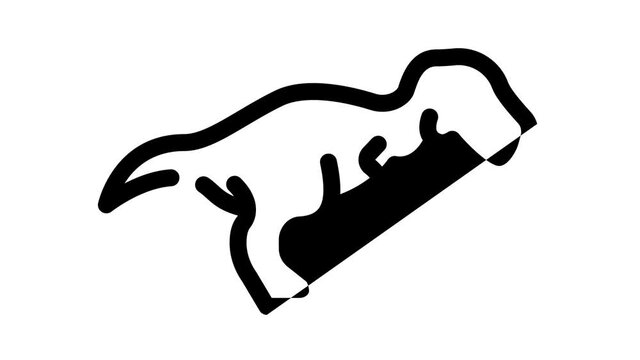 tyrannosaurus dinosaur black icon animation