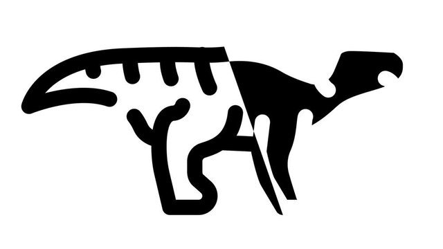 aurora ceratops dinosaur black icon animation