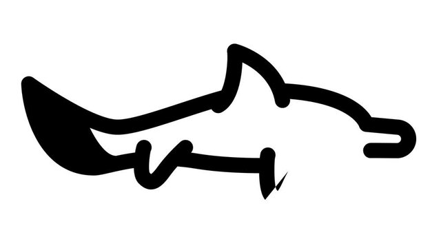 ichthyosaurus dinosaur black icon animation