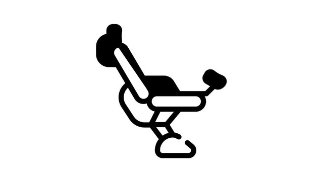 gynecological chair black icon animation