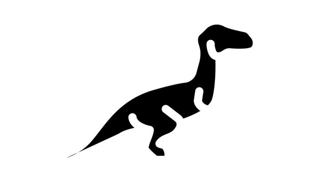 velociraptor dinosaur glyph icon animation