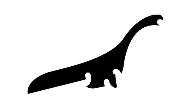 pliosauroids dinosaur glyph icon animation