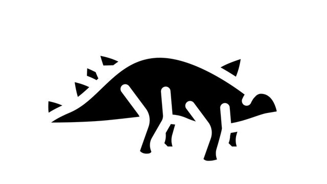 stegosaurus dinosaur glyph icon animation
