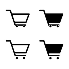 Set of shopping cart sale icon, market story shop vector illustration symbol isolated on white background