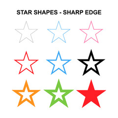 Obraz premium Set of star symbol icon, collection of line sign shape, graphic vector illustration design