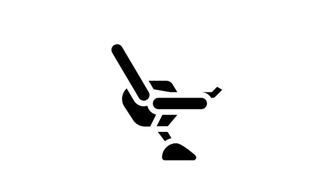 gynecological chair glyph icon animation