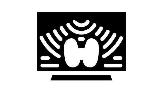 thyroid gland diagnostic glyph icon animation