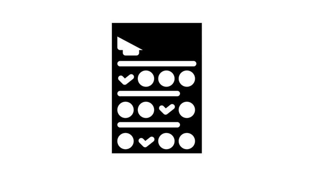 medical questionnaire glyph icon animation