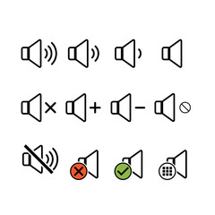 Set of music sound icon, audio volume symbol. Vector illustration graphic for app, web and media