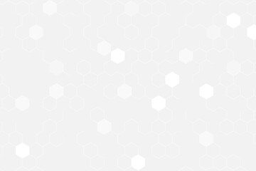 Abstract white hexagons geometric shape technology connection digital hi tech concept background. Space for your text