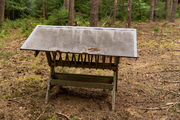 &Uuml;berdachte Futterstelle f&uuml;r Wildtiere im Wald