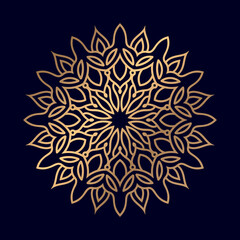 gradient mandala isolated background Vector with floral patterns template