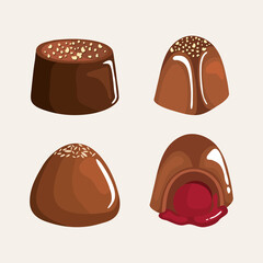 four chocolate icons