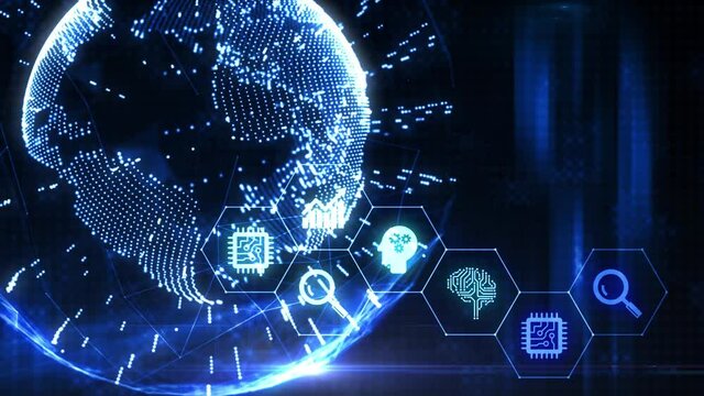 SAP System Software Automation concept on virtual screen data center. Business, modern technology, internet and networking concept