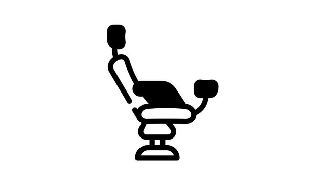 gynecological chair black icon animation