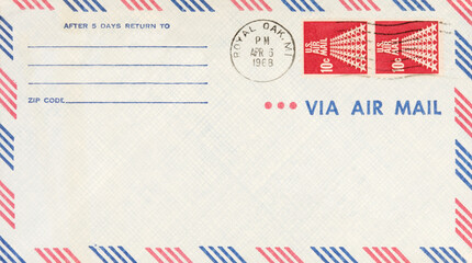 Luftpost airmail air mail vintage retro alt old post letter mail brief usa america amerika royal...