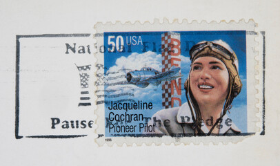 briefmarke stamp gestempelt used frankiert cancel vintage retro alt old slogan usa amerika america...