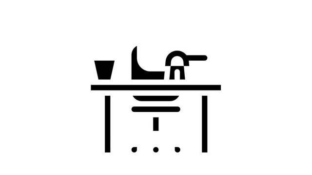 empty workplace glyph icon animation