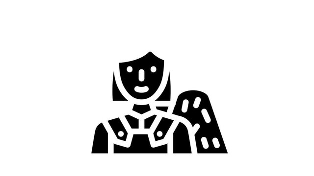 farmer woman job glyph icon animation