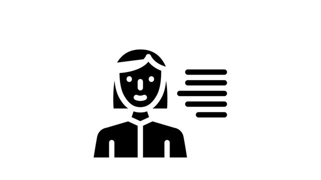 programmer woman job glyph icon animation
