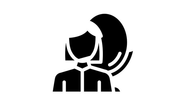 visagiste woman job glyph icon animation