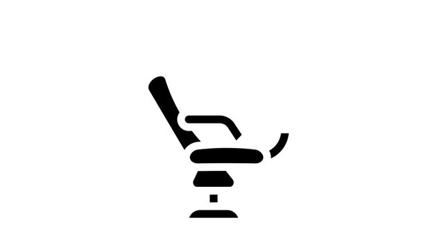 gynecological chair glyph icon animation