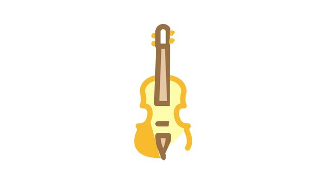 acoustic violin color icon animation
