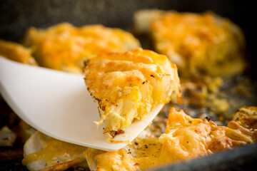 cabbage in batter baked with cheese in the form